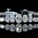 4.49 Cts 14k White Gold Oval Shape Tennis Bracelet - Image 2