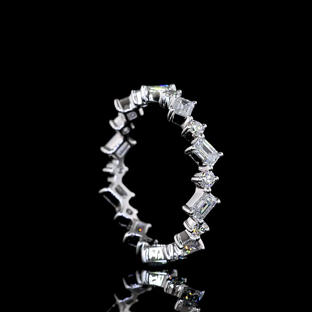1.06 Cts 14k White Gold Mix Shape Eternity Band Eternity Band - Image 2