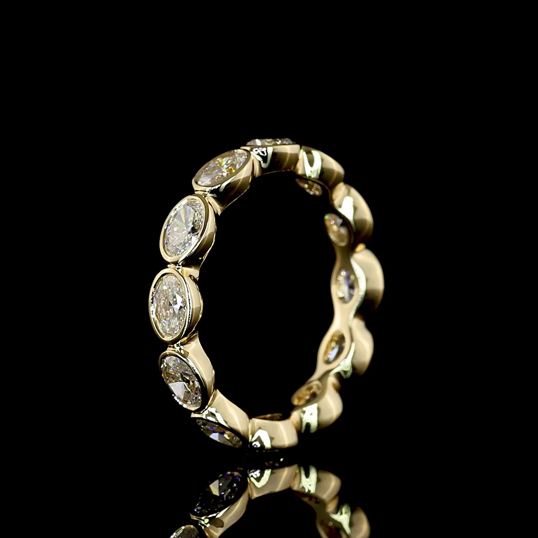 1.76 Cts 14k Yellow Gold Oval Shape Eternity Band Eternity Band - Image 4