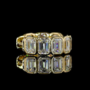 3.61 Cts 14k Yellow Gold Emerald Shape Huggies Earring - Image 4