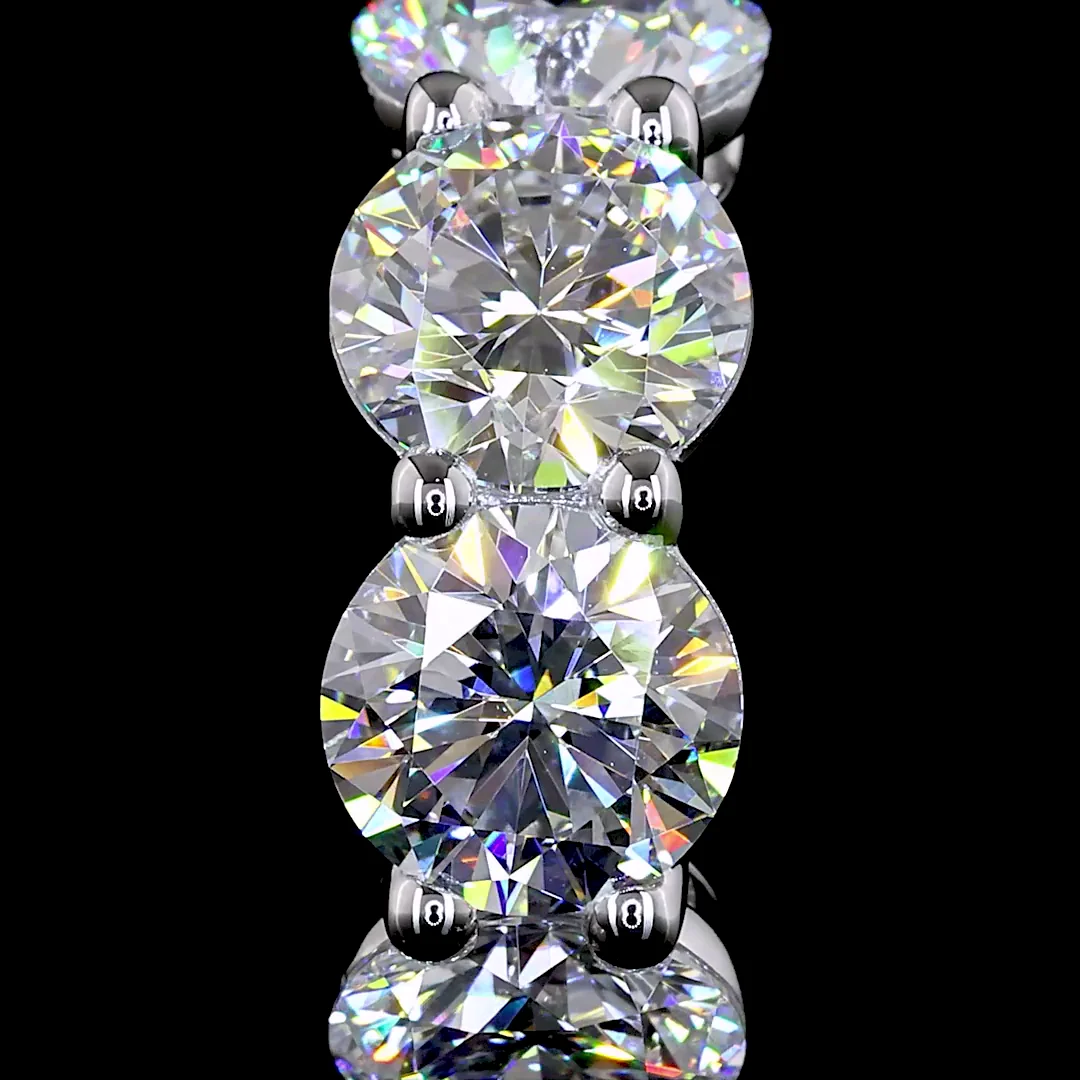 4.93 Cts 14k White Gold Round Shape Huggies Earring - Image 3