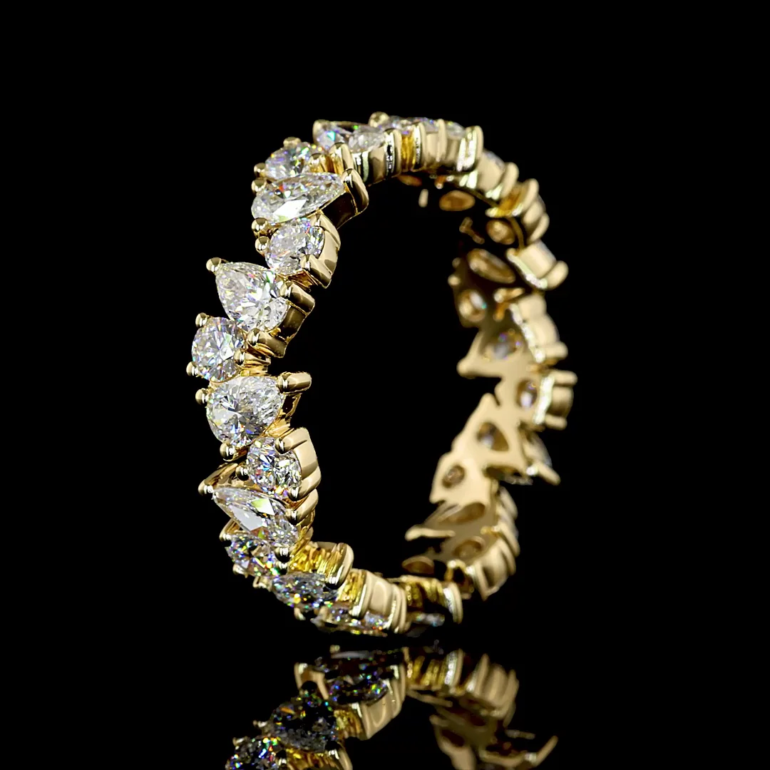 2.38 Cts 14k Yellow Gold Mix Shape Eternity Band Eternity Band - Image 4