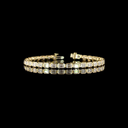 6.38 Cts 14k Yellow Gold Emerald Shape Tennis Bracelet - Video