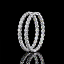 24.94 Cts 14k White Gold Round Shape Hoops Earring - Image 2