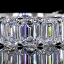 4.64 Cts 14k White Gold Emerald Shape 3/4 Band Eternity Band - Image 3