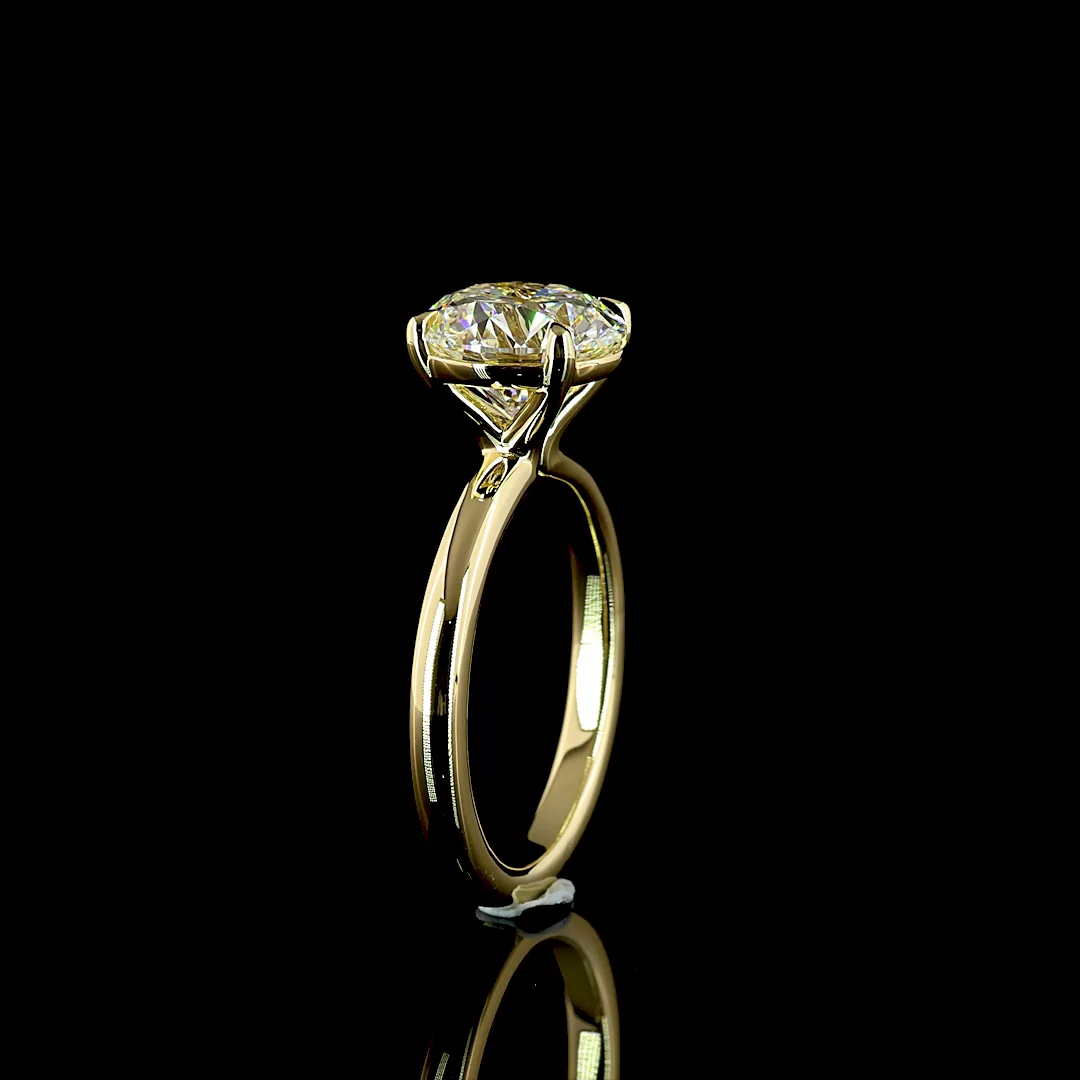 3.07 Cts 14k Yellow Gold Round Shape Solitaire Ring - Image 4