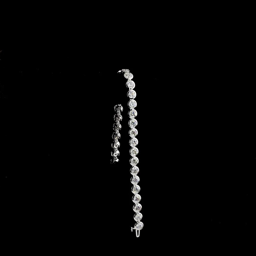 9.9 Cts 14k White Gold Round Shape Tennis Bracelet - Image 3