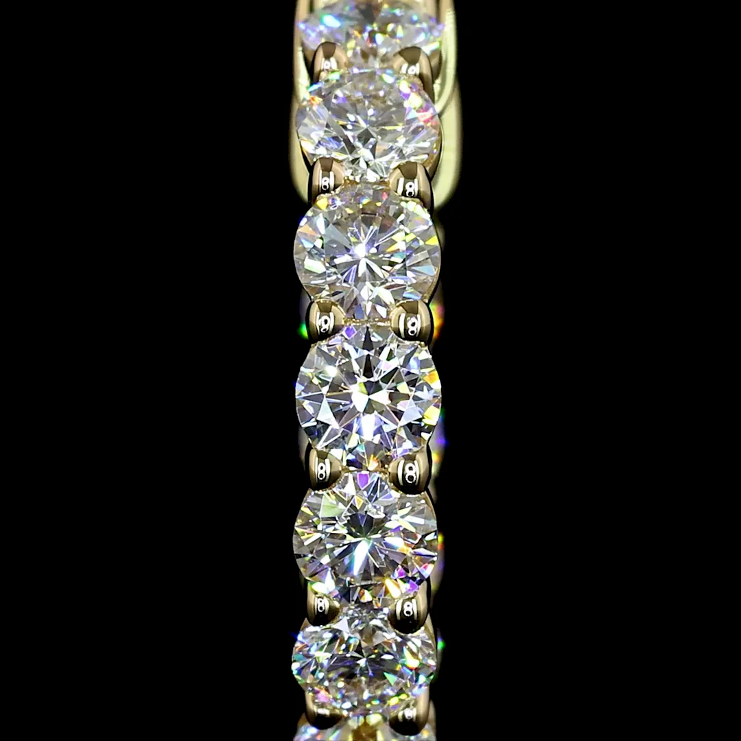 0.98 Cts 14k Yellow Gold Round Shape Huggies Earring - Image 3