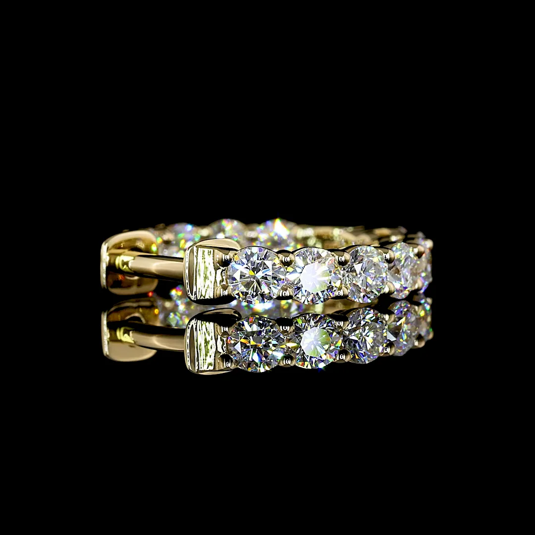 0.98 Cts 14k Yellow Gold Round Shape Huggies Earring - Image 4