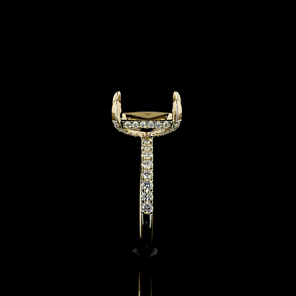 3.63 Cts 14k Yellow Gold Radiant Shape Hidden Halo Ring - Image 4