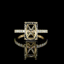 3.63 Cts 14k Yellow Gold Radiant Shape Hidden Halo Ring - Video