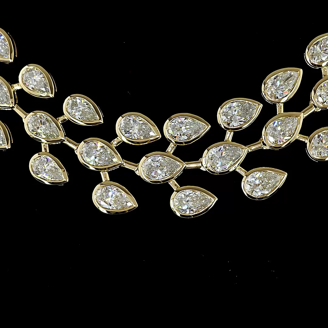 16.14 Cts 14k Yellow Gold Pear Shape Special Necklace - Image 3