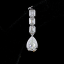 5.08 Cts 14k White Gold Mix Shape Hanging Earring - Image 3