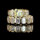 1.98 Cts 14k Yellow Gold Emerald Shape Huggies Earring - Image 2