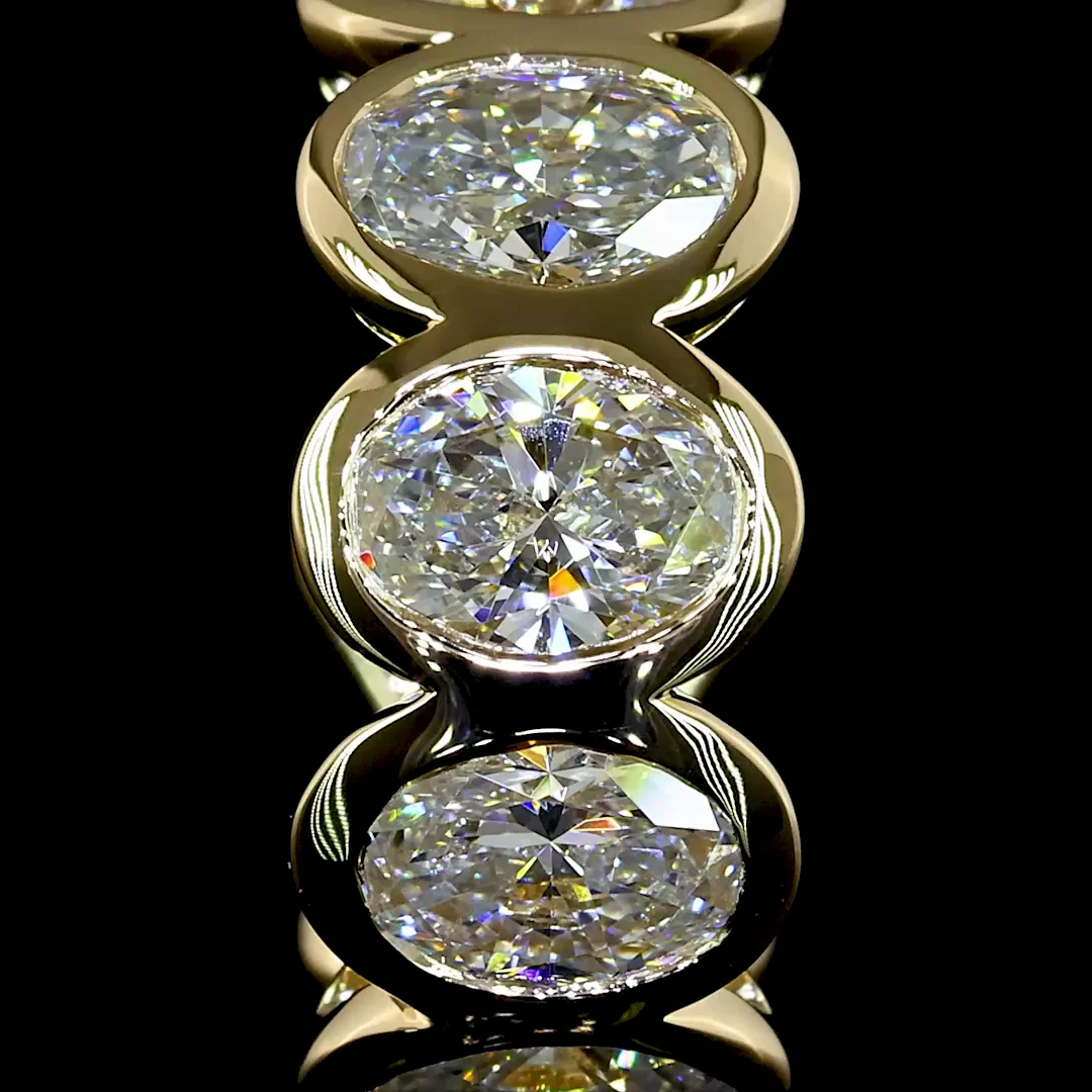 3.58 Cts 14k Yellow Gold Oval Shape Huggies Earring - Image 3