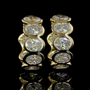 3.58 Cts 14k Yellow Gold Oval Shape Huggies Earring - Video