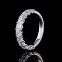 2.1 Cts 14k White Gold Asscher Shape Half Eternity Eternity Band - Image 4