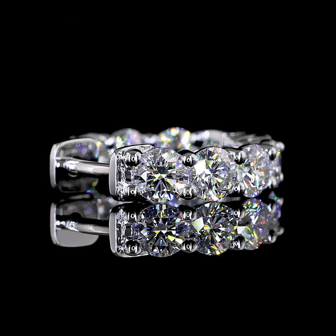 2.04 Cts 14k White Gold Round Shape Huggies Earring - Image 4