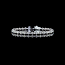 5.01 Cts 14k White Gold Round Shape Station Line Tennis Bracelet - Video
