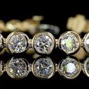 9.82 Cts 14k Yellow Gold Round Shape Tennis Bracelet - Image 2