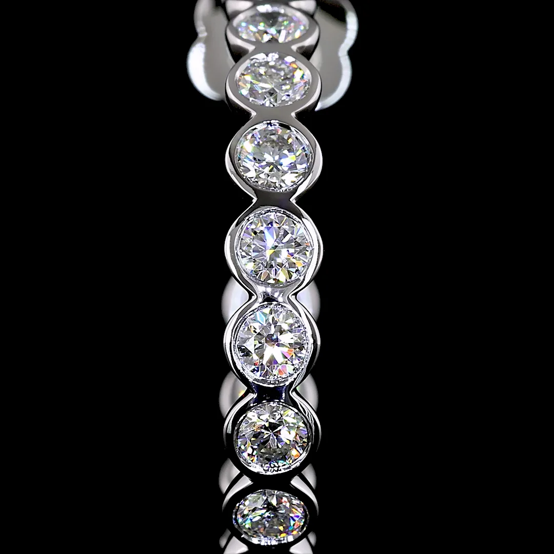 3.32 Cts 14k White Gold Round Shape C Hoops Earring - Image 3