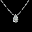 1.61 Cts 14k White Gold Pear Shape Solitaire Pendant - Image 3