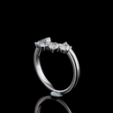 0.68 Cts 14k White Gold Oval Shape 5 Stones Eternity Band - Image 2