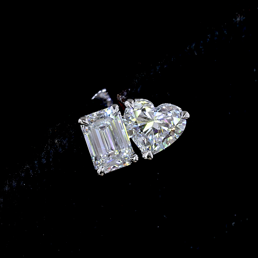 1.54 Cts 14k White Gold Mix Shape Studs Earring - Image 3