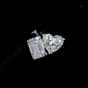 1.54 Cts 14k White Gold Mix Shape Studs Earring - Image 3