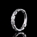 1.46 Cts 14k White Gold Emerald Shape 3/4 Band Eternity Band - Image 4