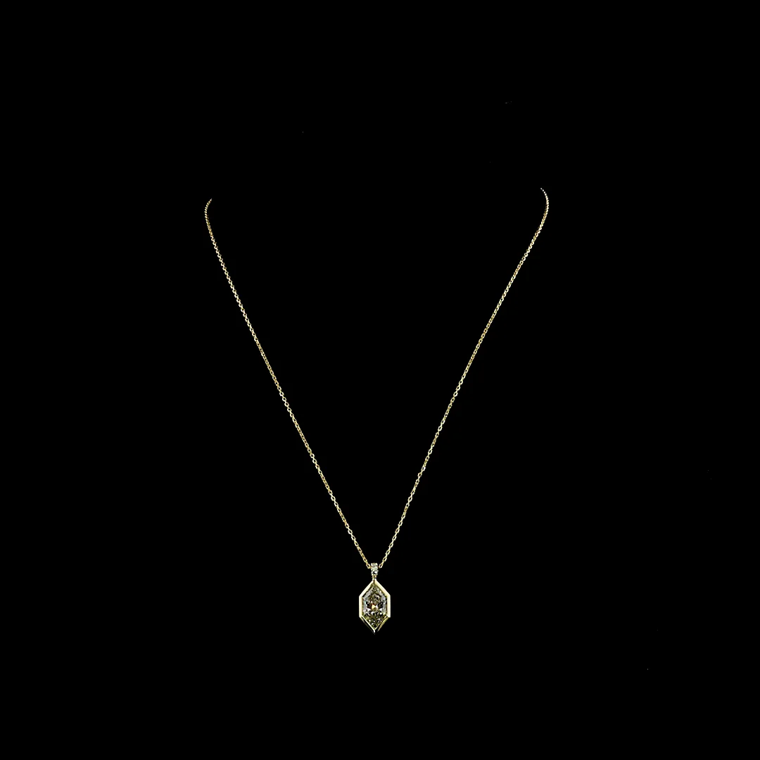 2.54 Cts 14k Yellow Gold Antique Marquise Shape Pendant Pendant - Video (1)