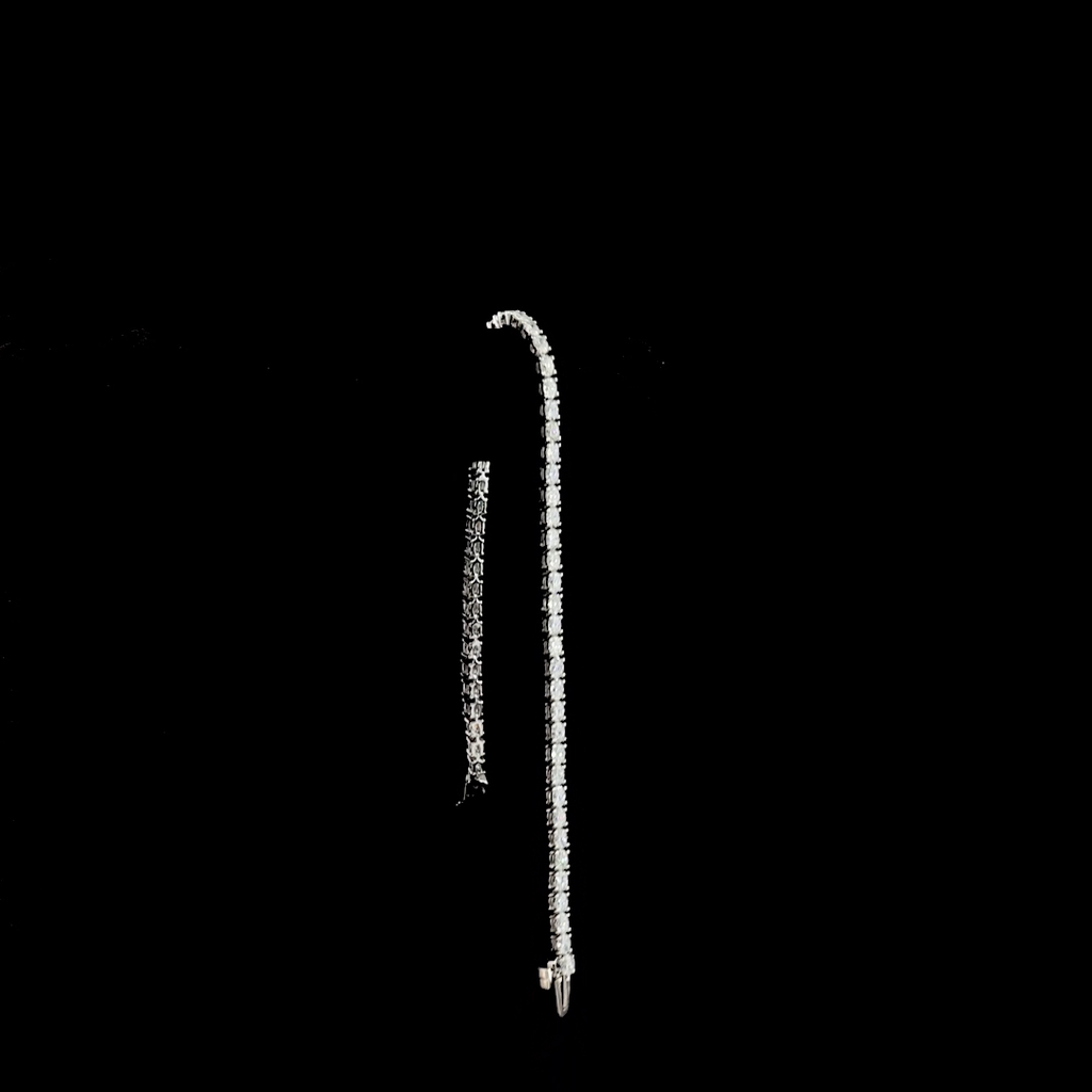 3.08 Cts 14k White Gold Oval Shape Tennis Bracelet - Image 3