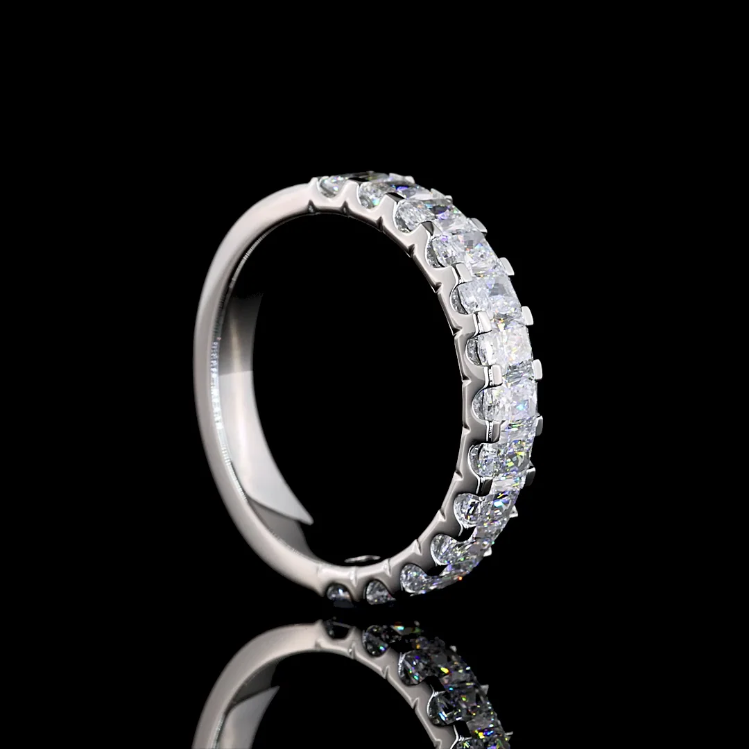 1.42 Cts Platinum Radiant Shape Half Eternity Eternity Band - Image 2