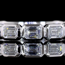 1.54 Cts 14k White Gold Emerald Shape 3/4 Band Eternity Band - Image 3