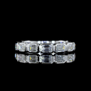 1.54 Cts 14k White Gold Emerald Shape 3/4 Band Eternity Band - Video