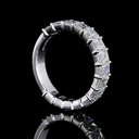 3.24 Cts 14k White Gold Emerald Shape 3/4 Band Eternity Band - Image 2