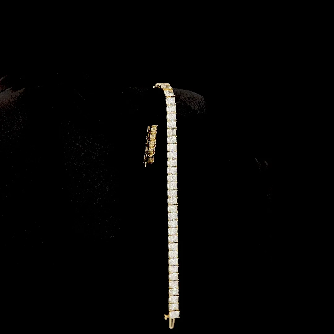 16.89 Cts 14k Yellow Gold Radiant Shape Tennis Bracelet - Image 3