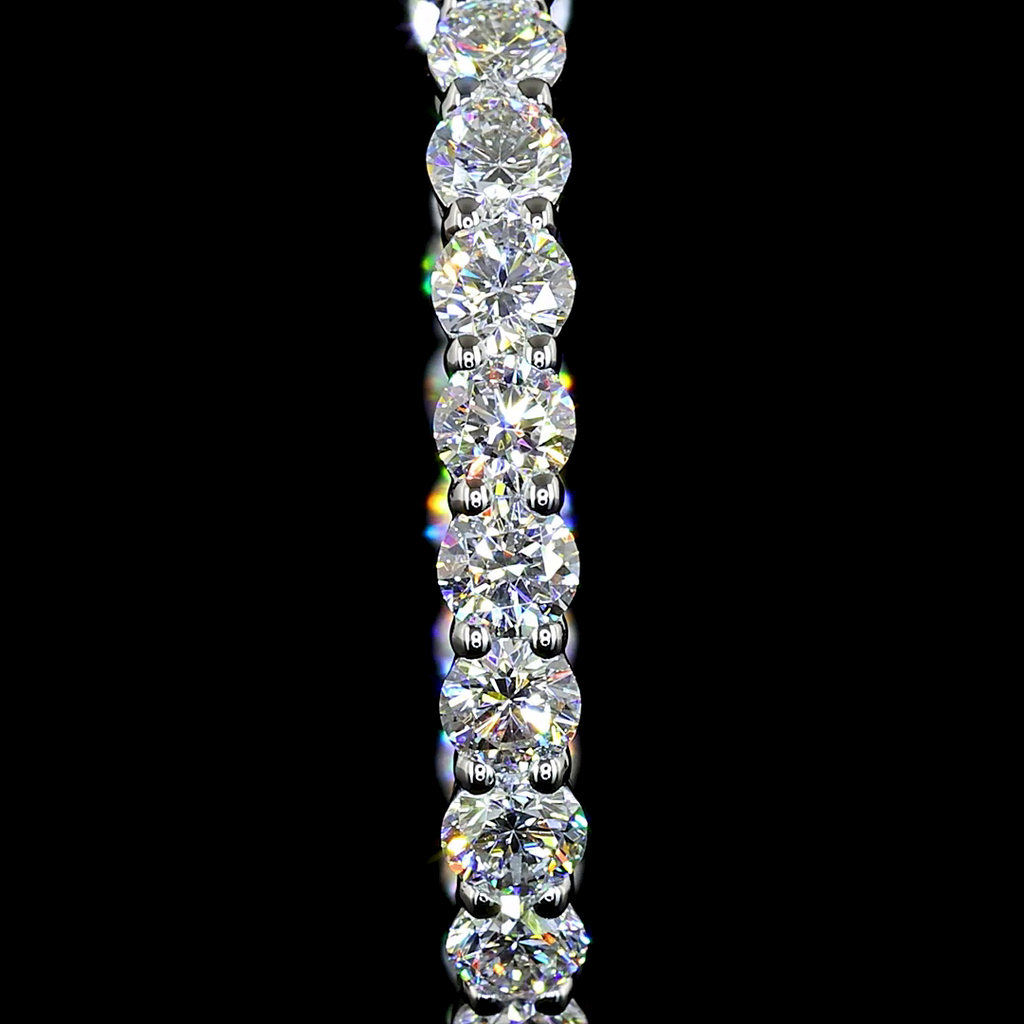 2.19 Cts 14k White Gold Round Shape Hoops Earring - Image 3