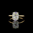2.65 Cts 14k Yellow Gold Cushion Brilliant Shape Hidden Halo Ring - Video