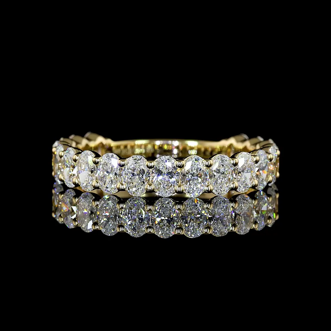 1.9 Cts 14k Yellow Gold Oval Shape 3/4 Band Eternity Band - Video