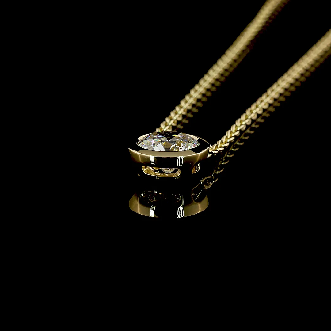 1.51 Cts 14k Yellow Gold Round Shape Solitaire Pendant - Image 4 (2)