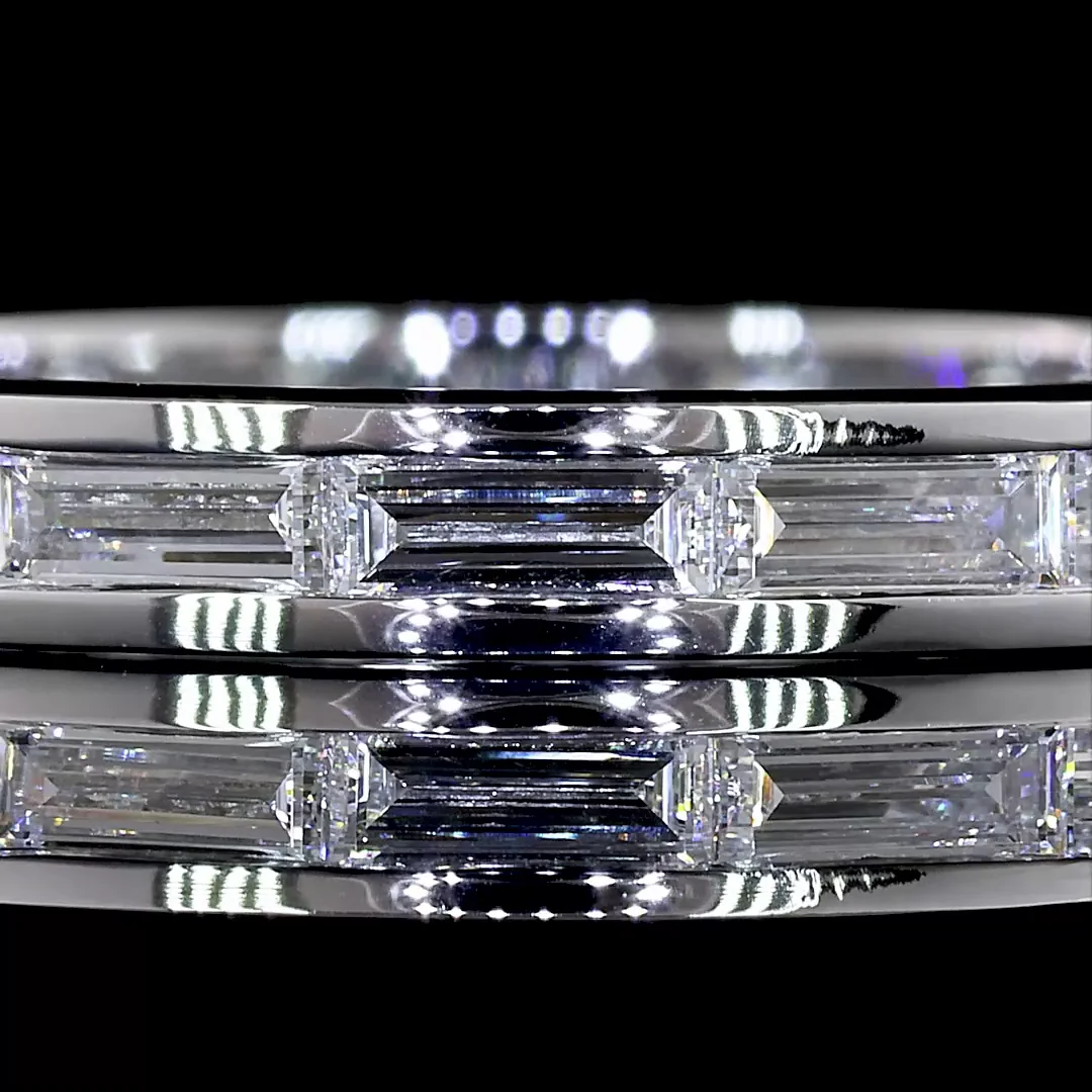 1.19 Cts 14k White Gold Baguette Shape Eternity Band Eternity Band - Image 3