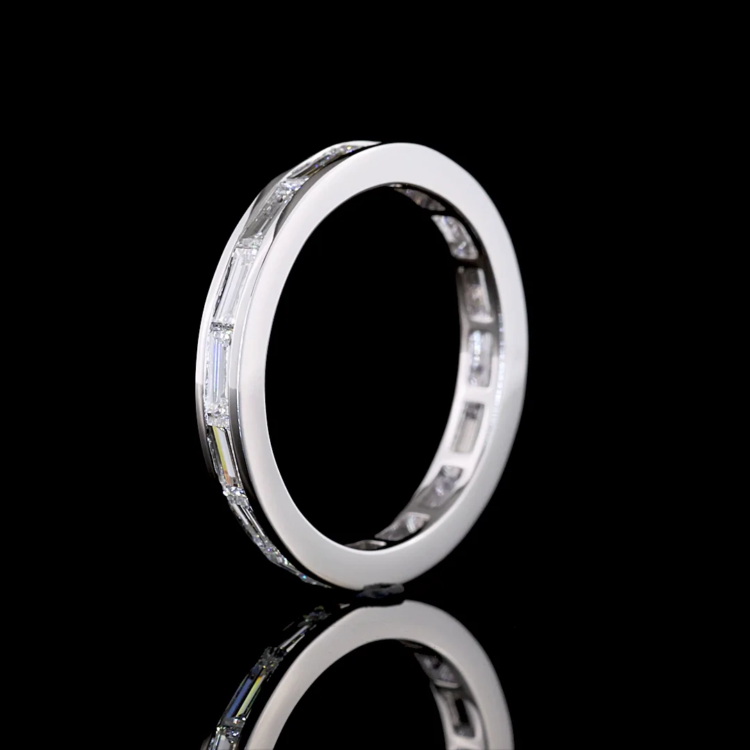 1.19 Cts 14k White Gold Baguette Shape Eternity Band Eternity Band - Image 4