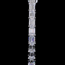 1.86 Cts 14k White Gold Emerald Shape Hoops Earring - Image 3