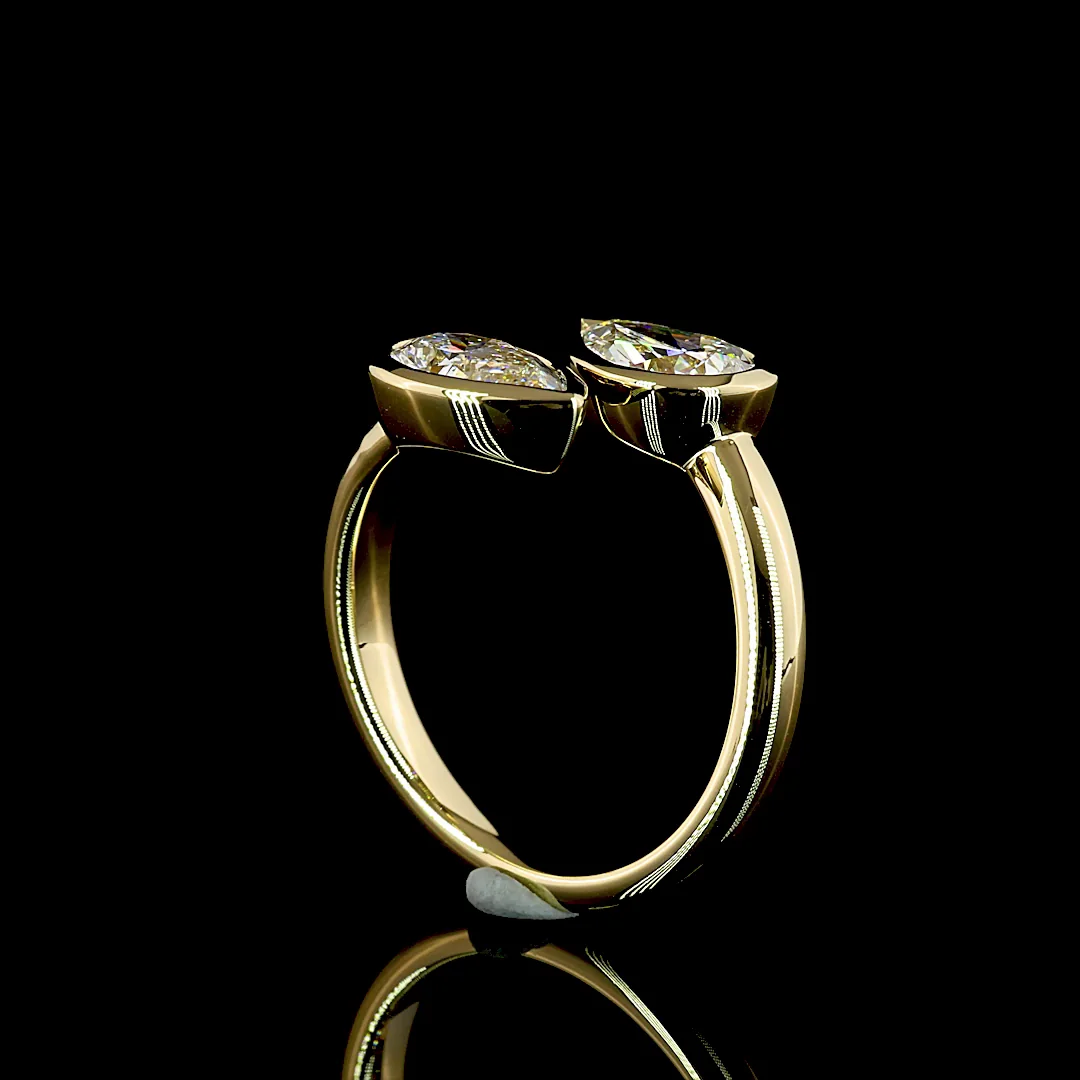 2.02 Cts 14k Yellow Gold Pear Shape Special Ring - Image 2