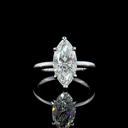 3.13 Cts 14k White Gold Marquise Shape Solitaire Ring - Video
