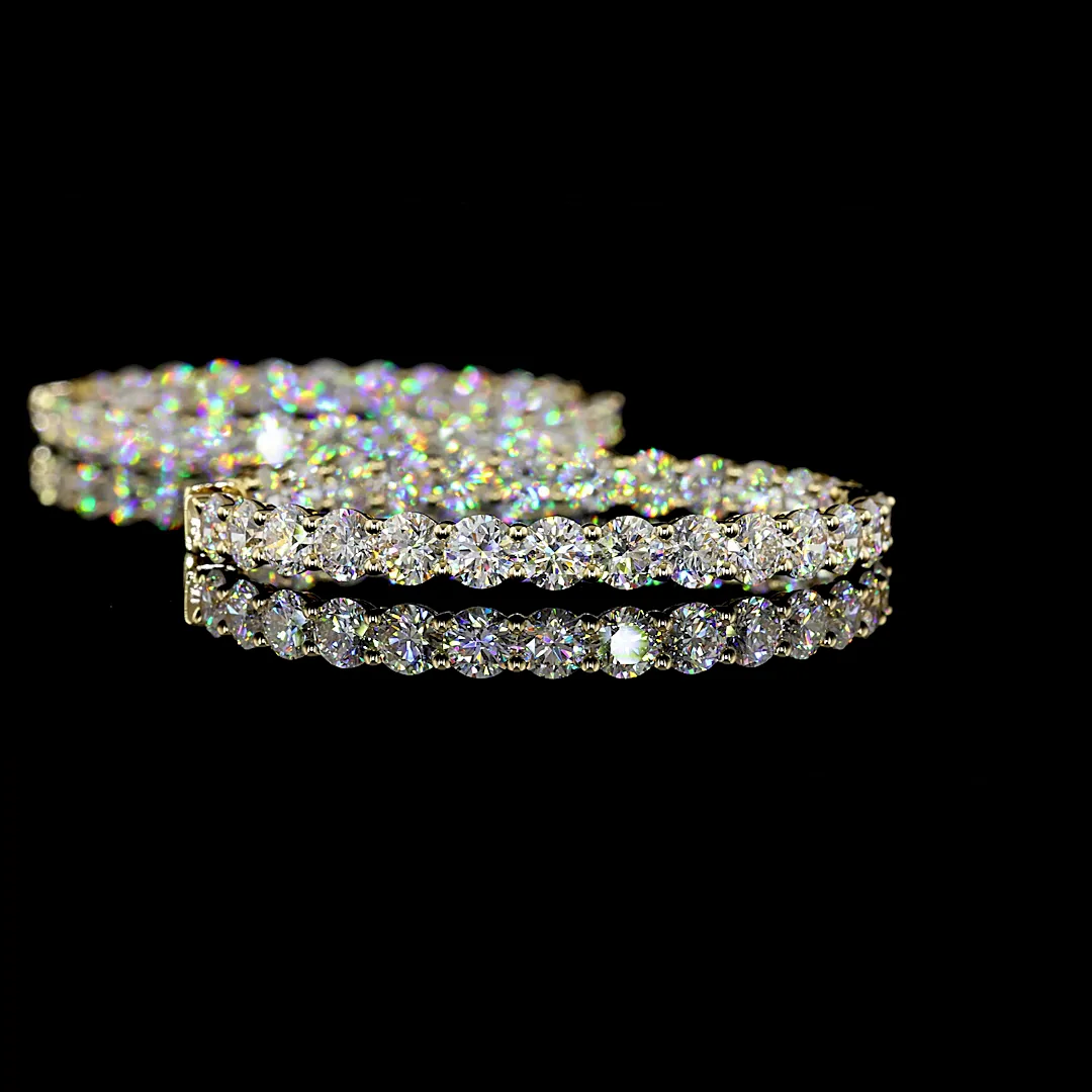 16.25 Cts 14k Yellow Gold Round Shape Hoops Earring - Image 2