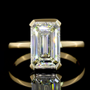 3.55 Cts 14k Yellow Gold Emerald Shape Solitaire Ring - Image 3