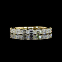 1.39 Cts 14k Yellow Gold Emerald Shape 3/4 Band Eternity Band - Video