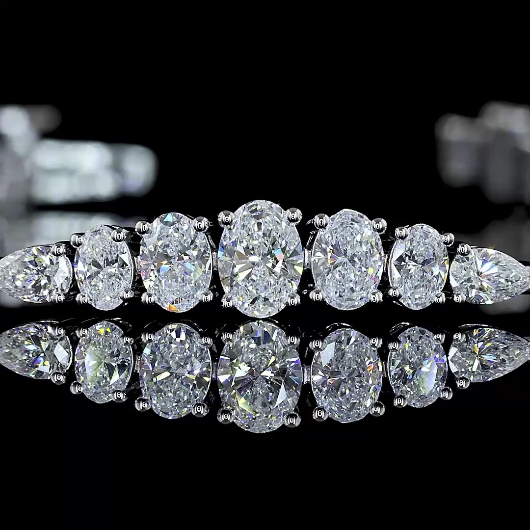 3.13 Cts 14k White Gold Mix Shape Tennis Bracelet - Image 2